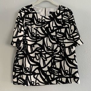 J Crew Black and White Work Top